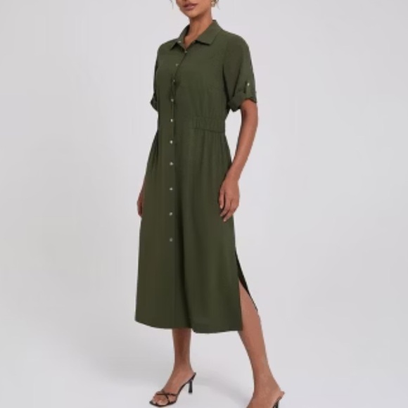 a new day Dresses & Skirts - ⭐️A New Day Green Buttoned Midi Dress